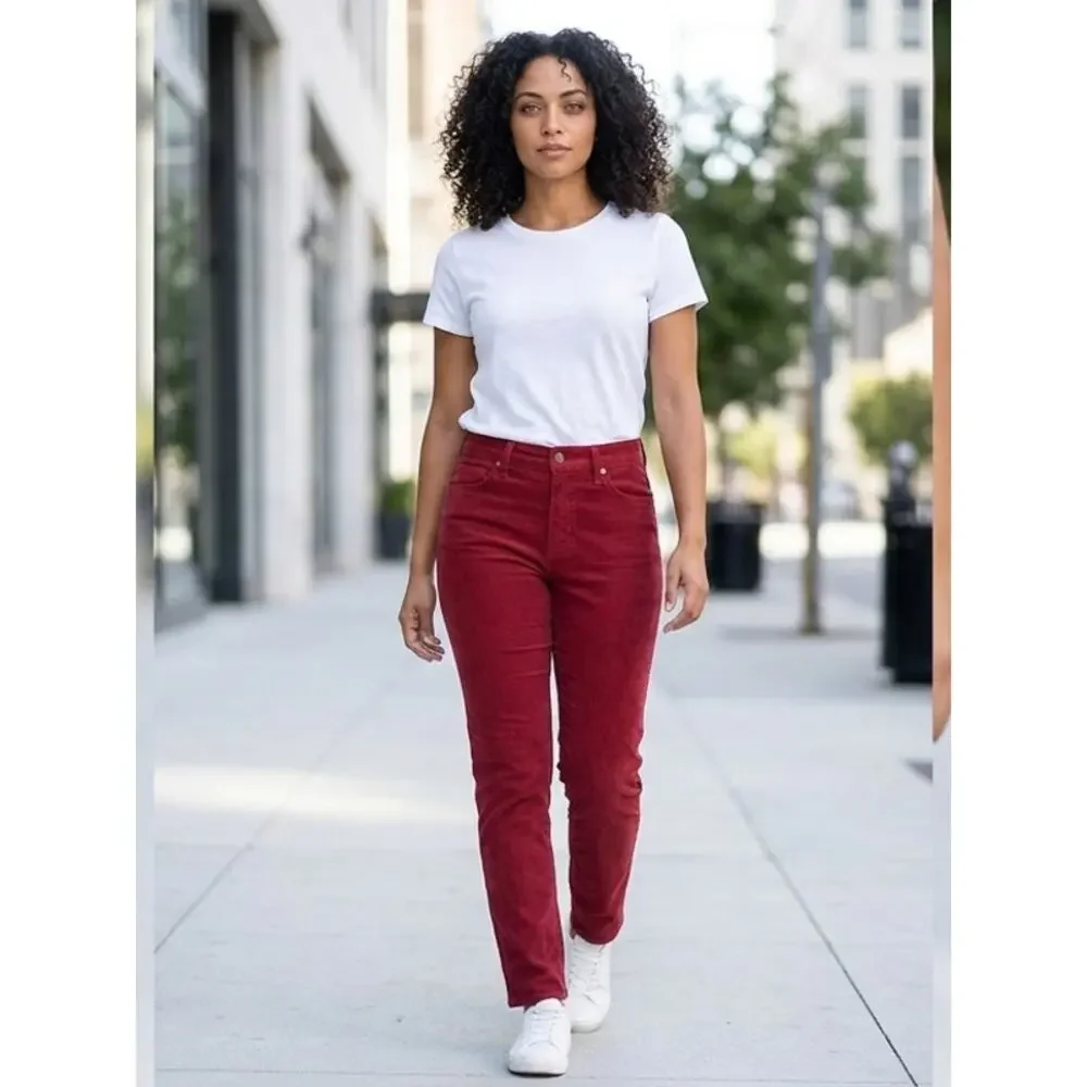 GAP Red Slim Stretch Pants Women Corduroy Size 27